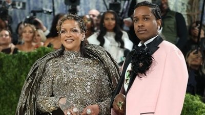 Rihanna and A$AP Rocky hosted a grand birthday bash for their son RZA. (AFP)