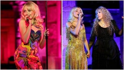 Watch Sabrina Carpenter perform "Landslide" with Fleetwood Mac's Stevie Nicks. (Instagram)