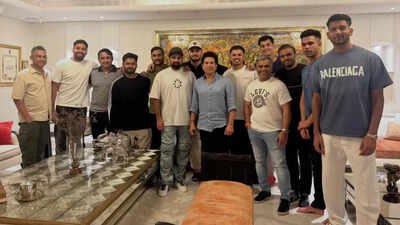 'An evening with the God of cricket': Sachin Tendulkar meets LSG players, Mohsin Khan thanks Arjun