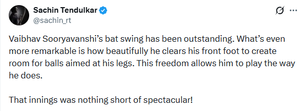 Sachin Tendulkar post