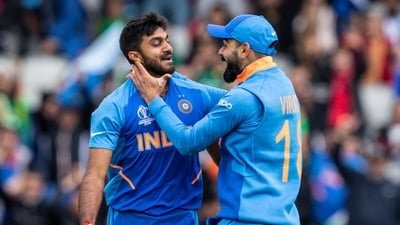 Virat Kohli's reaction was unmissable when Vijay Shankar dismissed Imam-ul-Haq (AFP) Virat Kohli's reaction was unmissable when Vijay Shankar dismissed Imam-ul-Haq (AFP)