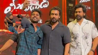 Fan rushes to touch Suriya’s feet on stage; 'Karuppu' actor REACTS calmly to take a selfie with the emotional fan