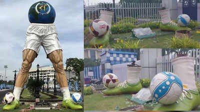 Bengal govt removes Mamata Banerjee designed football-themed sculpture from Salt Lake Stadium