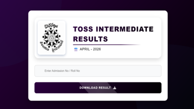 TOSS SSC, Inter result 2026 released at telanganaopenschool.org: Direct link to download here