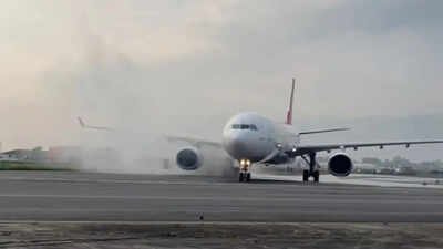 Turkish Airlines plane catches fire while landing in Kathmandu; 278 passengers on board