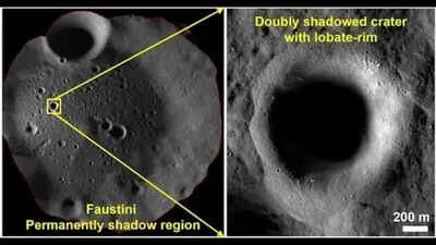 Chandrayaan-2 finds strong evidence for ice in 'doubly-shadowed' lunar craters Chandrayaan-2 finds strong evidence for ice in 'doubly-shadowed' lunar craters