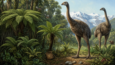 Representational AI image of Moa Return of the Moa: The audacious science of bringing back a 3-meter bird