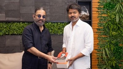 Kamal Haasan met Chief Minister of Tamil Nadu Vijay on Saturday. Kamal Haasan met Chief Minister of Tamil Nadu Vijay on Saturday.