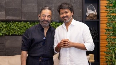 Kamal Haasan shared a picture with Tamil Nadu Chief Minister C Joseph Vijay. Kamal Haasan shared a picture with Tamil Nadu Chief Minister C Joseph Vijay.