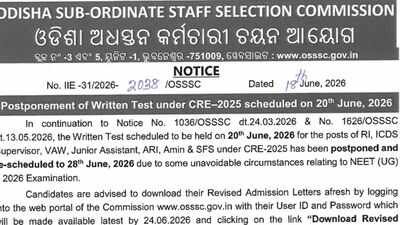 . OSSSC RI, ARI exam postponed due to NEET UG 2026: Check new date and fresh Admit Card details