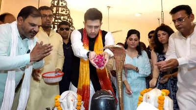 Image credit: PTI Watch: Raghav Chadha performs pooja as Modi becomes longest-serving elected PM