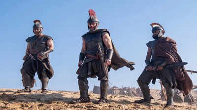 This image released by Universal Pictures shows, from left, Jimmy Gonzales ia Cepheus, Matt Damon as Odysseus and Himesh Patel as Eurylochus in a scene from "The Odyssey." (Melinda Sue Gordon/Universal Pictures via AP) ‘The Odyssey’ team heads to Mumbai as Chirstopher Nolan, Matt Damon and Tom Holland confirm India visit for premiere in July