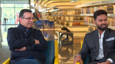 LSG owner Sanjiv Goenka and Rishabh Pant (Image:m Screengrab/X) 'Ye 12-15 saal khelege': Sanjiv Goenka's old prediction on Rishabh Pant goes viral after LSG exit - Watch