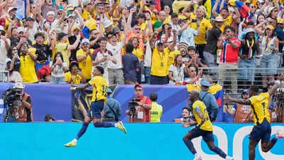 Ecuador delivered an incredible shock to the football world by defeating four-time champion Germany 2-1, catapulting themselves into the knockout rounds of the World Cup (AP Photo) Germany vs Ecuador, FIFA World Cup match result: Plata's late strike stuns Germany as Ecuador seal knockout berth