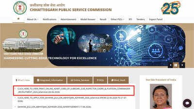 CGPSC SI Prelims 2026: Admit card out at psc.cg.gov.in for 63,342 candidates ahead of July 12 exam; download here