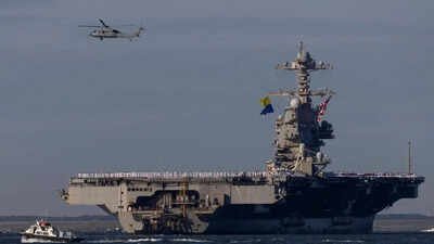 Video shows effects of intense fire that forced the world's most powerful warship to return to port