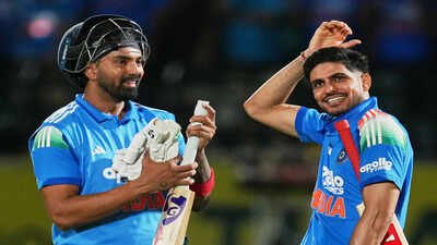 India's captain Shubman Gill, right, KL Rahul celebrate their victory (AP Photo) Shubman Gill leads from the front as India's 2027 ODI World Cup roadmap begins
