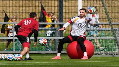 Manuel Neuer attends a training session. (AP Photo) ‘Last for me’: Manuel Neuer confirms retirement after FIFA World Cup 2026 in emotional announcement