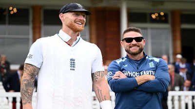 Engalnd captain Ben Stokes with coach Brendon McCullum (Photo by Gareth Copley/Getty Images) 'Ben Stokes will be captain': Head coach Brendon McCullum gives massive update after England's 253-run defeat to New Zealand