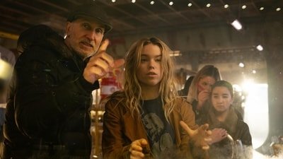 Supergirl director Craig Gillespie and actor Milly Alcock