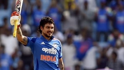 India's Ishan Kishan celebrates his century during the 2nd One Day International match against Afghanistan (ANI Pic Service) India's Ishan Kishan celebrates his century during the 2nd One Day International match against Afghanistan (ANI Pic Service)