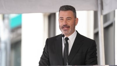 Jimmy Kimmel speaks during a ceremony honoring Adam Carolla with a star on the Hollywood Walk of Fame on Wednesday, May 27, 2026, in Los Angeles. (AP Photo/Chris Pizzello) Jimmy Kimmel speaks during a ceremony honoring Adam Carolla with a star on the Hollywood Walk of Fame on Wednesday, May 27, 2026, in Los Angeles. (AP Photo/Chris Pizzello)