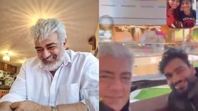 Ajith Kumar called his biker friend's children over a video call to greet them.