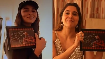 Alia Bhatt and Sharvari receive sweet gift from Samay Raina. Alia Bhatt and Sharvari receive sweet gift from Samay Raina.
