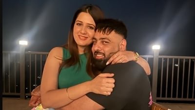 Badshah and Isha Rikhi in a rare photo. (Instagram) Badshah and Isha Rikhi in a rare photo. (Instagram)