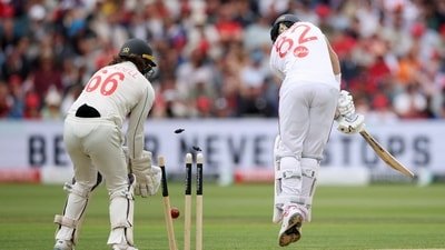Jacob Bethell is bowled by Matt Henry, (Action Images via Reuters)