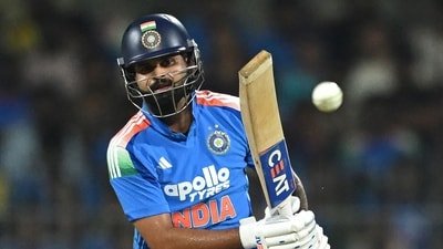 India's Shreyas Iyer plays a shot during the third one-day international (ODI) cricket match between India and Afghanistan in Chennai (AFP)