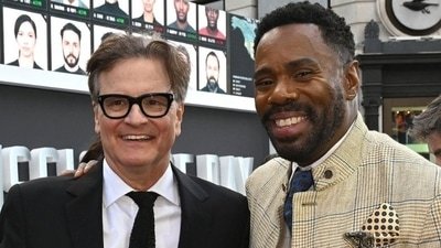 Colin Firth and Colman Domingo at the London premiere of Disclosure Day. (extratv/instagram)