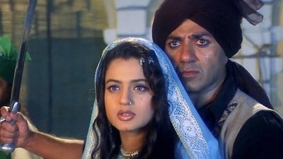 Ameesha Patel and Sunny Deol in a still from Gadar. Ameesha Patel and Sunny Deol in a still from Gadar.