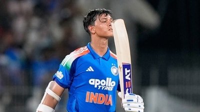 Yashasvi Jaiswal remained unbeaten on 110 vs Afghanistan in the 3rd ODI. (AP Photo/Mahesh Kumar A.) Yashasvi Jaiswal remained unbeaten on 110 vs Afghanistan in the 3rd ODI. (AP Photo/Mahesh Kumar A.)
