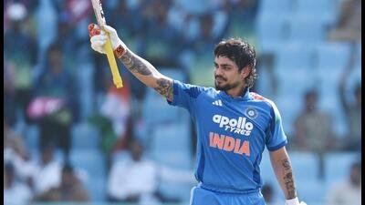 India's Ishan Kishan celebrates after scoring century against Afghanistan during the 2nd one-day international (ODI) cricket match between India and Afghanistan at the Atal Bihari Vajpayee Ekana International Cricket stadium in Lucknow. (Deepak Gupta/Hindustan Times) India's Ishan Kishan celebrates after scoring century against Afghanistan during the 2nd one-day international (ODI) cricket match between India and Afghanistan at the Atal Bihari Vajpayee Ekana International Cricket stadium in Lucknow. (Deepak Gupta/Hindustan Times)