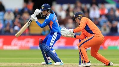 India's Smriti Mandhana bats during the Women's T20 World Cup against Netherlands in Leeds. (AP) India's Smriti Mandhana bats during the Women's T20 World Cup against Netherlands in Leeds. (AP)