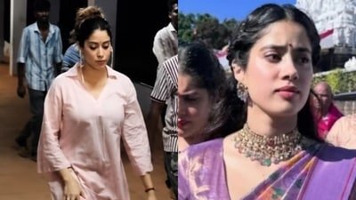 Janhvi Kapoor at Tirumala Temple ahead of Peddi release. (X/Instagram)