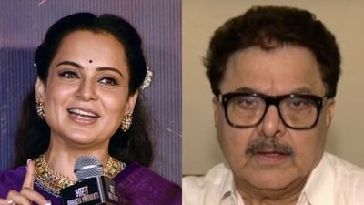 Kangana Ranaut and Ashoke Pandit (Photos: ANI)