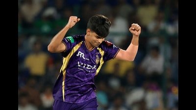 Kolkata Knight Riders' Kartik Tyagi celebrates during IPL 2026. (REUTERS)