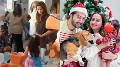Alia Bhatt and Raha Kapoor joins Varun Dhawan's daughter Lara Dhawan's birthday bash.
