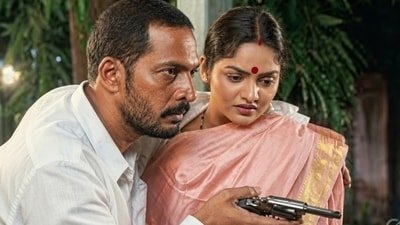 Madhoo and Nana Patekar in a still from Yeshwant.