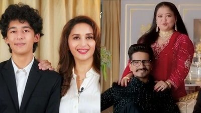 Madhuri Dixit can't stop laughing as Bharti Singh shares experience working with her son.