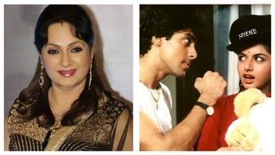 Bhagyashree made her film debut with Maine Pyar Kiya alongside Salman Khan. Bhagyashree made her film debut with Maine Pyar Kiya alongside Salman Khan.