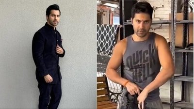 Varun Dhawan recently visited a temple.
