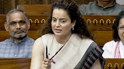 Kangana Ranaut on self-doubt in politics. (PTI Photo) (Sansad TV) Kangana Ranaut on self-doubt in politics. (PTI Photo) (Sansad TV)
