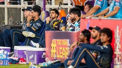 Gujarat Titans' players after losing the Indian Premier League (IPL) 2026 Final T20 cricket match between Royal Challengers Bengaluru and Gujarat Titans (PTI)