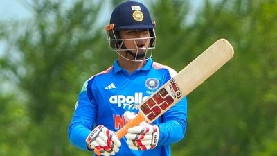 India's Vaibhav Sooryavanshi during an ODI cricket match between India-A and Afghanistan-A, in Dambulla (SLC)