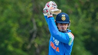 Vaibhav Sooryavanshi in the final vs Sri Lanka A. (SLC) Vaibhav Sooryavanshi in the final vs Sri Lanka A. (SLC)
