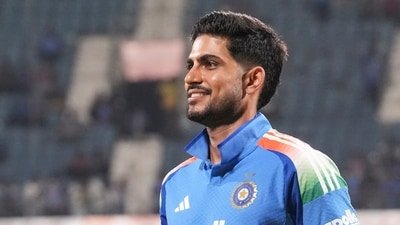 India's captain Shubman Gill holds the series trophy during the presentation ceremony, after winning an ODI cricket series against Afghanistan (PTI)