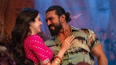 Peddi box office prediction: Janhvi Kapoor and Ram Charan in a still from the film.